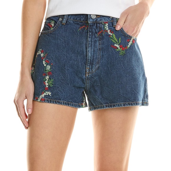 ★Ganni★ Butterfly Logo Denim Shorts Denim J1182630 J118263 MUSINSA | GANNI Butterfly Logo Denim Pants - Denim / J1194630